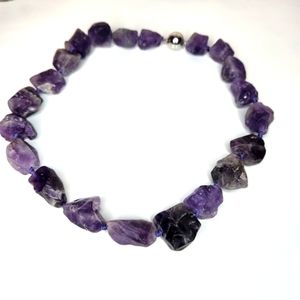 Necklace Raw Amytheist 20in